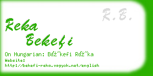 reka bekefi business card